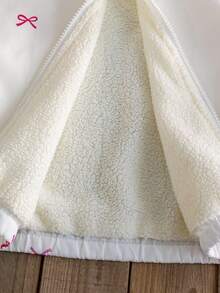 Elladie kids 1pc Young Girl Apricot Thermal-Lined Butterfly Print Hooded Casual Jacket, Suitable For Preschool Daily Wear, Long Sleeve Design, Sweet Academic Style, Can Be Worn As Outerwear Or Shirt, Suitable For Autumn/Winter