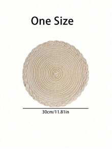 1/5 piezas Mantel individual trenzado de cáñamo, posavasos redondo hecho a mano, alfombrilla aislante del calor