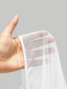 ROMWE Hippie 女士 Y2K 复古深V领露背街头风吊带上衣（含吊带内衬） - 白色 - 查看 5