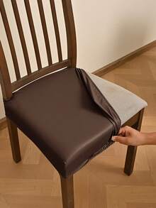 غطاء وسادة مرن مزدوج من البولي يوريثان بلون رمادي فاتح مع حزام لسان، تصميم بسيط وعصري، مقاوم للماء والغبار، مناسب لكراسي غرفة المعيشة والطعام والمطبخ والمكتب، وسادة مقعد ديكور المكتب والغرفة - متعدد الألوان - مشاهدة 10