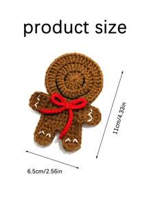 Joivida 1pc Hand-Knitted Coasters In The Shape Of Santa Claus And Gingerbread Men, Including Teacup Coasters And Heat-Insulating Coasters For Water Cups On The Dining Table. These Are Finished Products Made With Crocheted Yarn, Suitable As Christmas Gifts And Decorative Items To Enhance The Festive Atmosphere. - Multicolor - View 5
