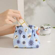 1pc New Snap Closure Storage Pouch For Sanitary Napkin, Lipstick, Keys, Cosmetics, Cables, Portable Compact Organizer Bag,Boho Vibes - New Storage Coin Purse - View 6