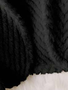 Sparklyn 少女纯色休闲长袖外套，秋冬季，秋季外套，休闲秋季外套，冬季外套，法兰绒外套 - 黑色 - 查看 5