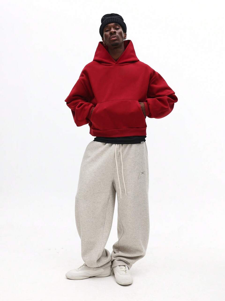 SUMWON Oversized Double Layer Hoodie Sweatshirt Winter Casual Pullover Heavyweight Basic Essential Streetwear Daily Comfort Wear Layer Ready Plain