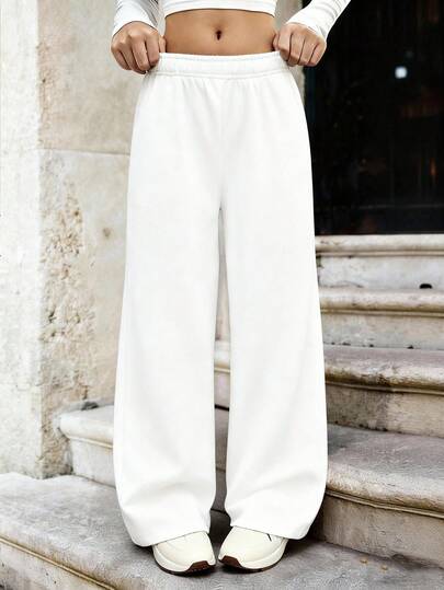 Sparklyn 少女休闲低腰宽松羊毛运动裤，秋冬