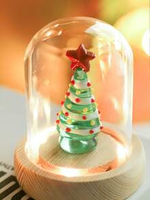 Joivida Adornos navideños de vidrio: decoración navideña creativa para el hogar, adornos de escritorio de dibujos animados en miniatura y adornos para el automóvil