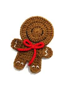 Joivida 1pc Hand-Knitted Coasters In The Shape Of Santa Claus And Gingerbread Men, Including Teacup Coasters And Heat-Insulating Coasters For Water Cups On The Dining Table. These Are Finished Products Made With Crocheted Yarn, Suitable As Christmas Gifts And Decorative Items To Enhance The Festive Atmosphere. - Multicolor - View 3