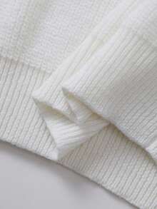 Manfinity CasualKnits 男士休闲纯色简约纽扣开衫，适合秋冬 - 白色 - 查看 2