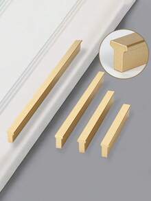 1 cái tay nắm tủ mạ vàng, hợp kim nhôm, tay nắm tủ bếp, tay kéo ngăn kéo, phụ kiện cửa phòng, đồ nội thất - Vàng - Xem 1