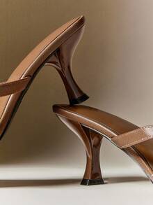 SHUZIA Giày sandal cao gót hở ngón quyến rũ dành cho nữ - màu nâu - Xem 7