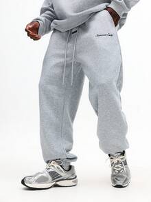 SUMWON Essential Raglan Sweatshirt And Cuffed Jogger Set Loungewear Comfortable Everyday Basics Casual Streetwear Fall Winter Athleisure Coordinates Two Piece Outfit Plain - Grey - View 4