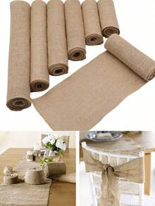 Natural Burlap Jute Ribbon Fabric Table Runners Roll 12-35cm 78.74Inch Runners For Rustic Farmhouse Home Decor,Bouquet Packaging - Multicolor - View 1