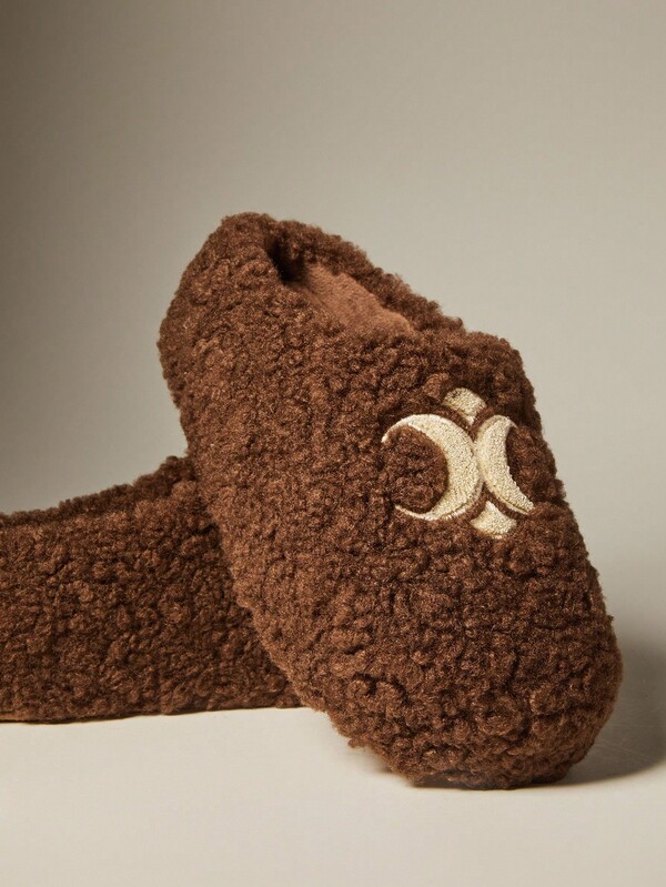 SHUZIA Zapatillas de casa de mujer elegantes, lindas, esponjosas y con suela gruesa de sherpa, para usar dentro y fuera de la casa