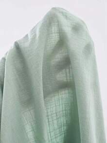 Manfinity Homme Herrset med enfärgad kortärmad skjorta och dragsko i midjan, lämpligt för daglig pendling, sommar - Mint Grön - Visa 8