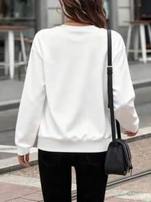 EMERY ROSE 大码落肩长袖半拉链休闲套头衫