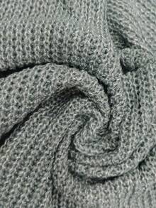 Calvaya 大码女式纯色 V 领镂空长袖休闲通勤百搭套头毛衣，秋冬 - 橄欖綠 - 查看 5