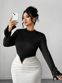 Elenzga Elegant And High-End Autumn Dress For Plus-Size Ladies - Multicolor - View 3