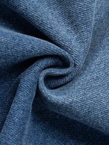 Manfinity Denimwave Casual Washed Blue Wide Leg Jeans With Paneled Tailoring, Suitable For Spring And Autumn Punk Regular Washed Blue Baggy Street For Distressed Jeans - Blue - View 11