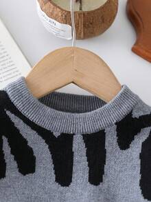 Toddler Boys' Casual Letter Pattern Jacquard Knit Long Sleeve Sweater, Autumn/Winter Fall Baby Boy Jumper Baby Sweaters Knitted Sweater Baby Clothes Fall Sweater Toddler Sweater Baby Knitted Sweater Goose Baby Outfit Toddler Sweater Baby Solid Color Knitted Sweater Sweater For Baby Boy Baby Boy Oversized Crew Neck Baby Boy Jumper Baby Jumper Baby Knitted Sweater Baby Solid Color Knitted Sweater