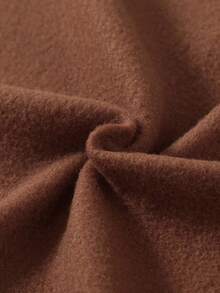 SHEIN 少女宽松休闲简约舒适圆领长袖纯色拼接格子连衣裙