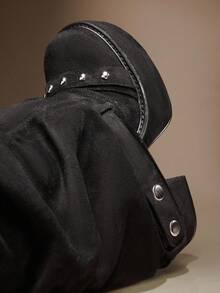 SHUZIA 女士时尚性感厚底中筒靴 - 黑色 - 查看 7