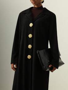 Vesra 女式长款黑色常规灯芯绒夹克 - 黑色 - 查看 5