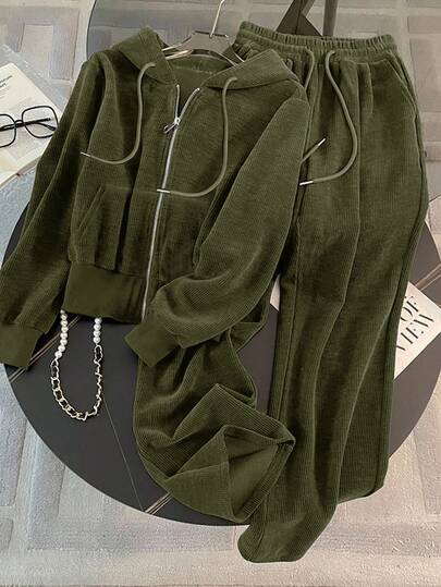 Resyla Set de 2 sudaderas con capucha y cremallera para deportes, estilo urbano