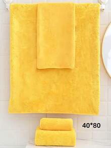 SHEIN 1/2 Stück Korallenfleece Handtuch, weich, saugfähig, schnelltrocknend, nicht ausziehend, romantisches Liebe/Rosen Muster als Paar-Geschenk, ideal zum Haaretrocknen, Gesichtwaschen, Baden, Valentinstag Geschenk, Badezimmer Dekoration Zuhause - Gelb - Übersicht 10