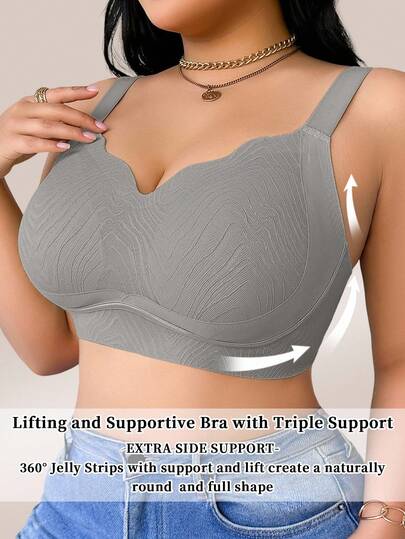 Snug Zone Plus Size Seamless Wireless Bra, Lift