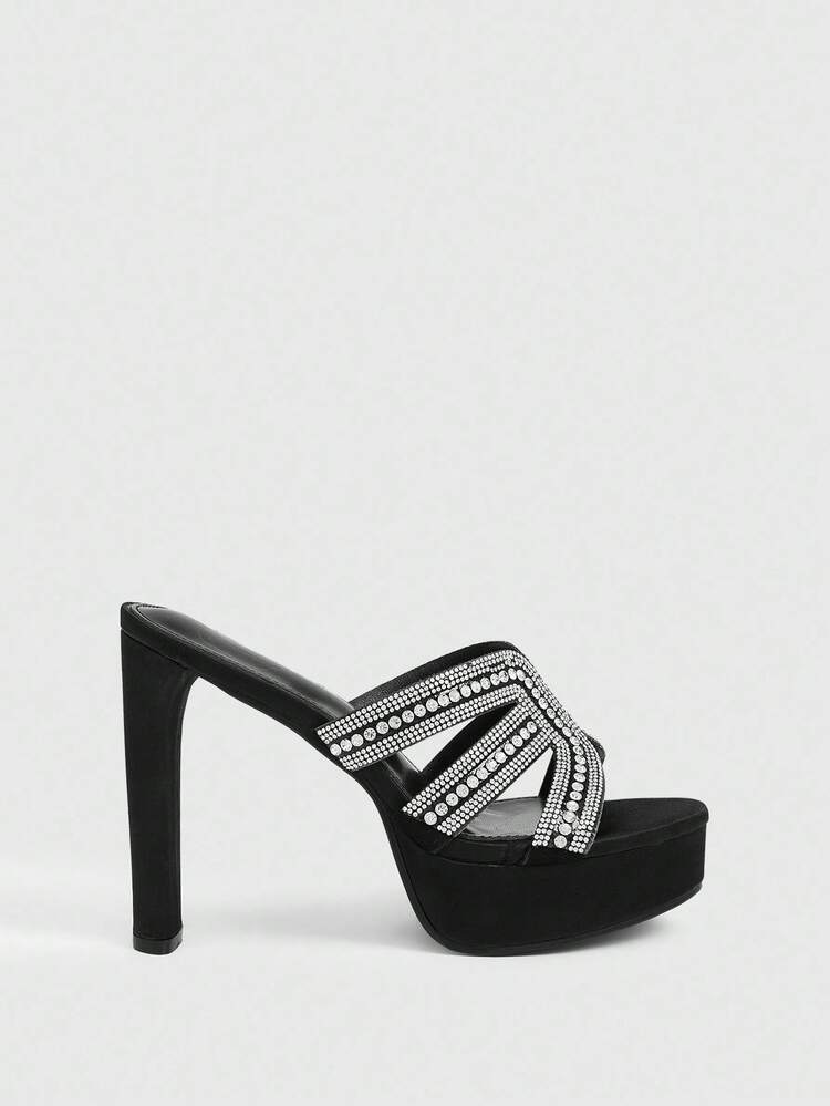 CUCCOO LuxiPop Women's Sexy Fashion Thick Heel Waterproof Platform High Heel Sandals, Suitable For Halloween, Christmas, Party, Nightclub Outfit