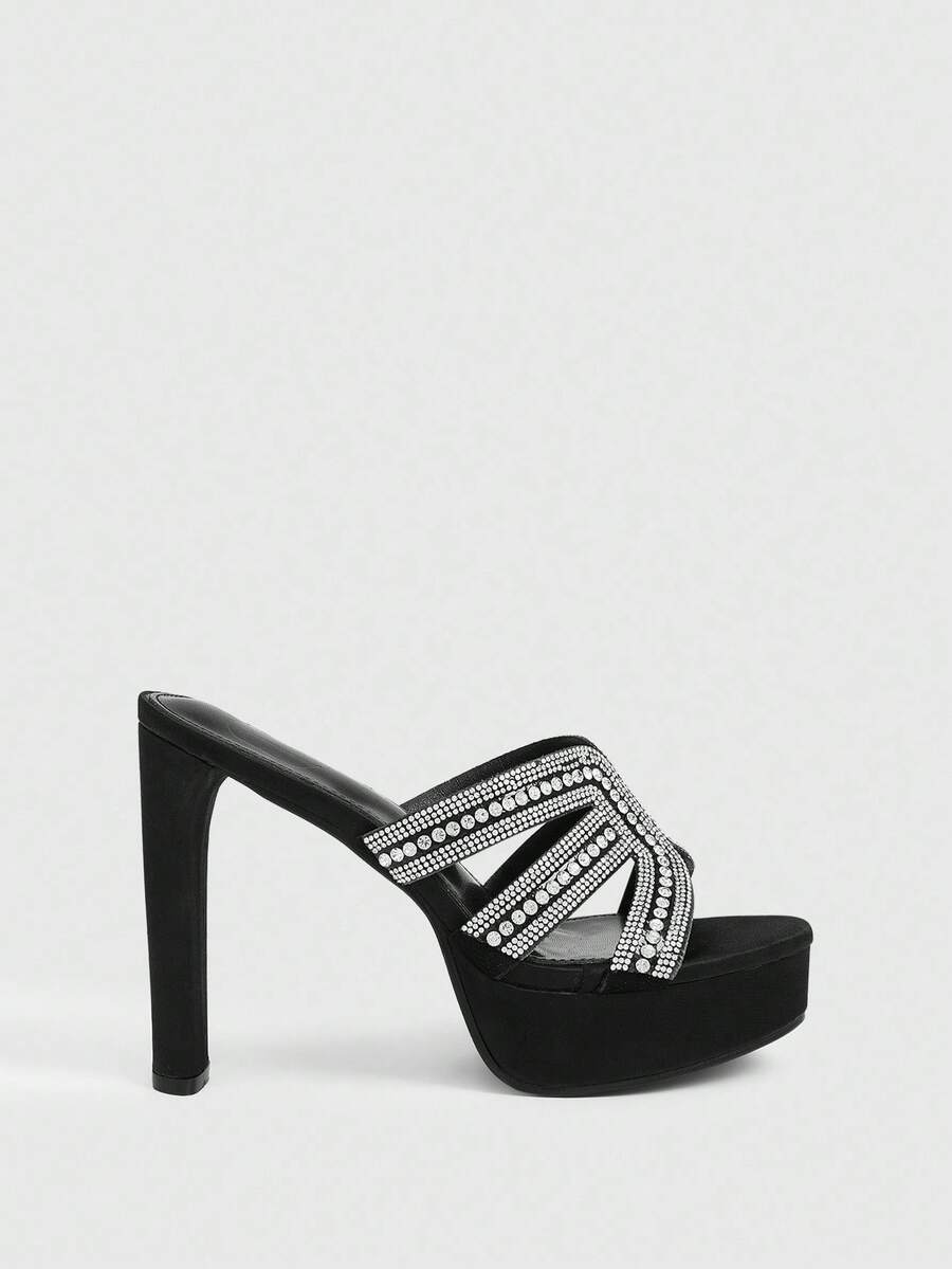 CUCCOO LuxiPop Women's Sexy Fashion Thick Heel Waterproof Platform High Heel Sandals, Suitable For Halloween, Christmas, Party, Nightclub Outfit