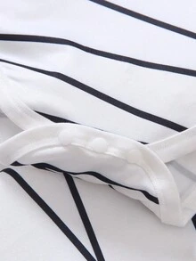 SHEIN Playful Pals 3件套圣诞男宝宝木乃伊服装套装 - 连体衣、裤子、帽子，适合圣诞装饰、派对、生日、拍照、日常穿着，春夏秋冬皆宜。黑白男宝宝套装，新生儿连体衣配长袖长裤，万圣节男宝宝服装，卡通宝宝服装，男女宝宝通用套装。 - 黑與白 - 查看 5