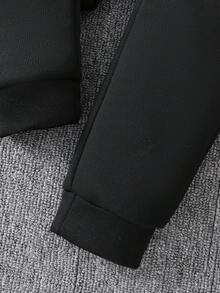 GraphicGems 2pcs Young Boy Black Hoodie Set, Gorilla & Banana Cartoon Graphic Print Casual Hoodie And Pants Outfit, Autumn/Winter Kids Outfits Sweatpants And Sweatshirts Fashionable Boy Clothes Boys Autumn Winter Casual Two Piece Set Boys Hip Hop Clothing Boy Kids Sweat Pants And Hoodie - Black - View 8