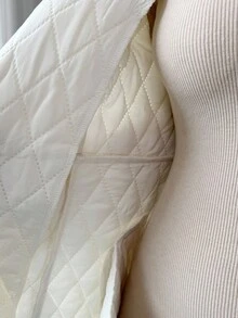 Rafferiza 女士优雅气枪翻领奶油白外套 女士冬季钻石 - 米色 - 查看 8