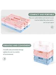Joivida 1个Macron彩色塑料折叠收纳篮，非常适合收纳和日常使用，易于组装，可用于厨房、浴室、办公室、客厅、教室、宿舍等场所。 - 彩色 - 查看 7