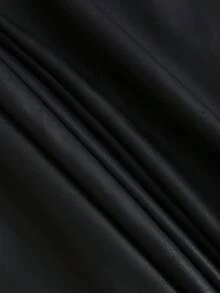 Sweetra 女式休闲高腰宽松阔腿直筒飘逸长裤，百搭 PU 皮革，秋季 - 黑色 - 查看 4