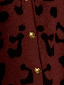 Juhart Plus Size Leopard Print Knit Cardigan Fall Winter Cloth For Women Autumn - Multicolor - View 1