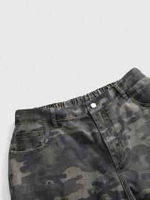 ROMWE Grunge Punk Quần jean ống rộng in họa tiết ngụy trang cổ điển Kpop cỡ lớn - Nhiều màu - Xem 3