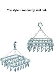 SHEIN 1 件 32 夹挂衣架折叠衣架多功能晾衣架家用塑料防风夹衣服袜子多夹衣架