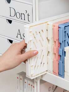 Joivida 1个Macron彩色塑料折叠收纳篮，非常适合收纳和日常使用，易于组装，可用于厨房、浴室、办公室、客厅、教室、宿舍等场所。 - 彩色 - 查看 11