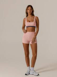 Aralina Bộ đồ chấm bi tương phản Leisurewear Quần short mùa hè dễ thương và áo mùa hè dễ thương Trang phục sân bay hoàn hảo cho phụ nữ và ngày 4 tháng 7 - Màu Hồng baby - Xem 11