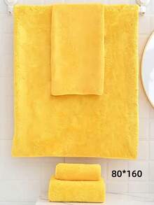 SHEIN 1/2 Stück Korallenfleece Handtuch, weich, saugfähig, schnelltrocknend, nicht ausziehend, romantisches Liebe/Rosen Muster als Paar-Geschenk, ideal zum Haaretrocknen, Gesichtwaschen, Baden, Valentinstag Geschenk, Badezimmer Dekoration Zuhause - Gelb - Übersicht 14