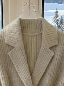 GlowEve 女士优雅休闲V领口袋针织开衫背心 - 灰色 - 查看 4