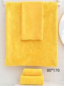 SHEIN 1/2 Stück Korallenfleece Handtuch, weich, saugfähig, schnelltrocknend, nicht ausziehend, romantisches Liebe/Rosen Muster als Paar-Geschenk, ideal zum Haaretrocknen, Gesichtwaschen, Baden, Valentinstag Geschenk, Badezimmer Dekoration Zuhause - Gelb - Übersicht 12