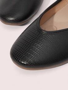 CUCCOO DOLLMOD 2025 Autumn New Women's Casual Black Lizard Pattern Round Toe Mary Jane Flats With Comfortable Soft Thick Memory Foam Arch Support Insole - Black - View 7