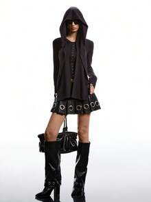 LYSMO 2025 Minimalist Winter For Women's Fashion Solid Color Long Sleeve Cropped All-Match Top/Winter For Women/Christmas New Year's Eve Thanksgiving Graduation Top/Stylish Collection /Y2K Top - Black - View 8