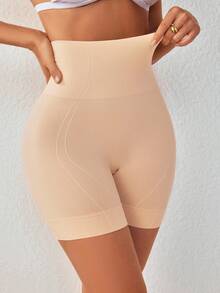 1pc Women Seamless High Waist Tummy Control Butt Lifting Briefs Shapewear Shorts - Apricot - View 5
