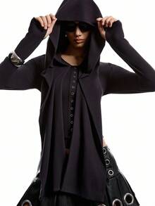 LYSMO 2025 Minimalist Winter For Women's Fashion Solid Color Long Sleeve Cropped All-Match Top/Winter For Women/Christmas New Year's Eve Thanksgiving Graduation Top/Stylish Collection /Y2K Top - Black - View 6