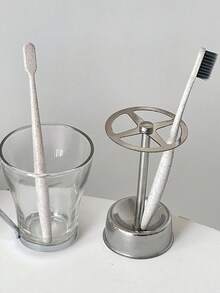 1pc Stainless Steel Toothbrush Holder, Multi-Functional Toothpaste Stand And Storage Organizer Home Bathroom Decor Fall Decor Back To School