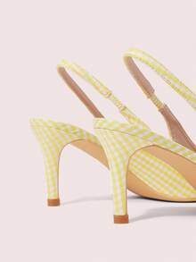 CUCCOO DOLLMOD Women's Fashion Yellow Bow Backless High Heel Pumps - Yellow - View 8